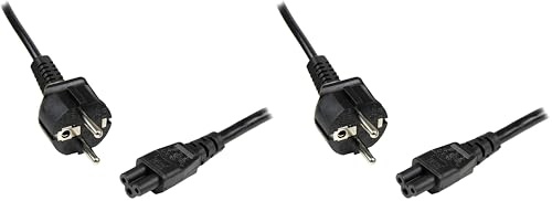 StarTech.COM Cordon d'alimentation pour PC Portable, 1m, Schuko UE à C5, 2.5A 250V, 18AWG, Cordon de Remplacement, Cordon Power Brick, Cordon d'alimentation Clover Leaf/Mickey Mouse (PXTNB3SEU1M)