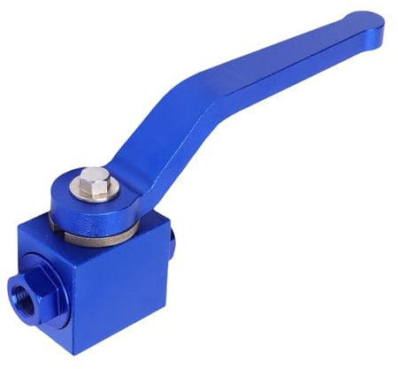 Glomora Bremsleitungssperr-Absperrventil, blaue Farbe, Aluminiumlegierung, 1/8 Zoll NPT, Standardschnittstelle, Kraftstoffdurchfluss-Kontroll-Absperrventil