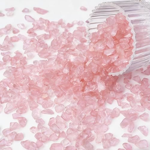 wuyukeji Edelstein Set,400G Trommelsteine kleine Edelsteine,Schmucksteine zur Dekoration für Aquarien, Blumentöpfe, Schmuckherstellung und Wohndekoration(Tiefrosa)