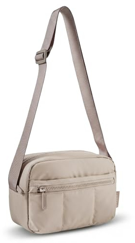 bagsmart Bolsa de cámara pequeña para cámara DSLR SLR pequeña y ligera y elegante bolsa de hombro Reflex cámara de sistema accesorios para lentes, camel, Fashion
