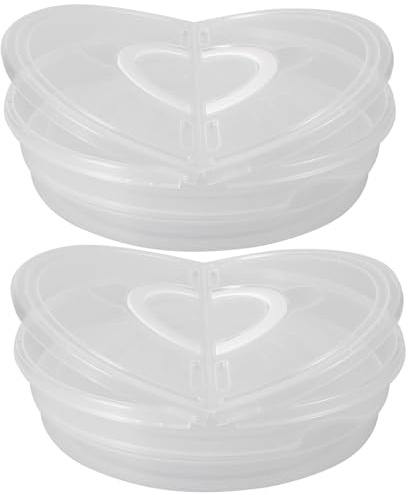 COLLBATH 2pcs Airtight Food Storage Containers with Lids and Handles, Pie and Cake Keeper Boxes for Pizza, Cheese Cake, Tortilla Wraps, Reusable Kitchen Fridge Organizer