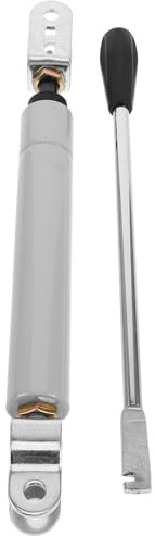 IDEANATEGRATE Adjustable Hydraulic Pump and Lever Handle for Barber Chair with Pull Wire Mechanism Silver Iron Gas Lift Cylinder Suitable for Salon Chairs in Barber Shops