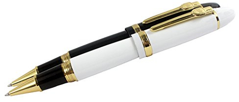 SIPLIV 2PCS Jinhao große schwere 159 Tintenroller, Gold trimmen, schwarz & weiß