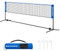 SONGMICS 5 m Badmintonnetz, Volleyballnetz, höhenverstellbare Stangen, tragbares Set für Tennis, Beach-Volleyball, für Garten, Park, Outdoor, Blau SYQ500V2