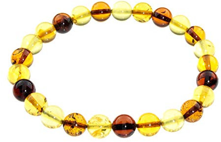 Armband - Kugel 8 mm - Bernstein -,