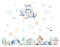 Osomhome Wandtattoo Kinderzimmer Junge & Mädchen: Elefant im Flugzeug (130x100cm) | Wandsticker Kinderzimmer Deko | Babyzimmer Deco Wanddeko | Wandaufkleber Wandbild Kinderbilder os7808