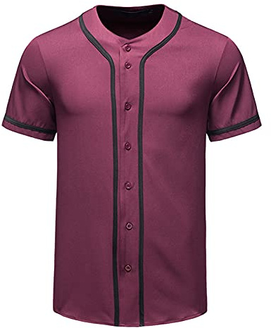 SSBZYES Chemises pour Hommes Chemises à Manches Courtes pour Hommes D'été Chemises à Col Rond pour Hommes Maillots De Baseball pour Hommes Chemises Cardigan à Boutons