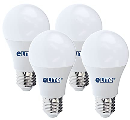 eLITe LED Lampe E27, 9W, 4000K, 950 lm, Universalweiß, 4 Stück | 840, 240°, ersetzt 60W