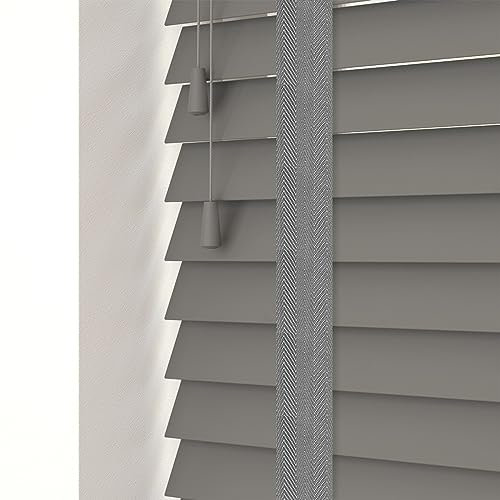 Faux Wood Venetian Blind [Dark Grey, 45cm Width x 120cm Drop, Tape]