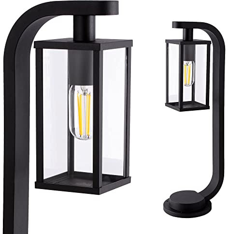 max K O M F O R T - Standleuchte Außenleuchte Wegbeleuchtung E27 Schwarz IP44 Außenbeleuchtung Garten moderne 60cm Standlampe aus Aluminium RD1908-600