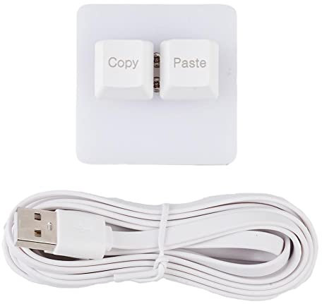 N.J 2 Tasten Tastenfeld bedruckt mit Copy Paste programmierbar Hid Standard Plug and Play weiß