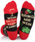 TODO Chaussettes amusantes avec motif, multicolores, colorées, loufoques pour exprimer sa joie de vivre, Bordeaux, 43-46