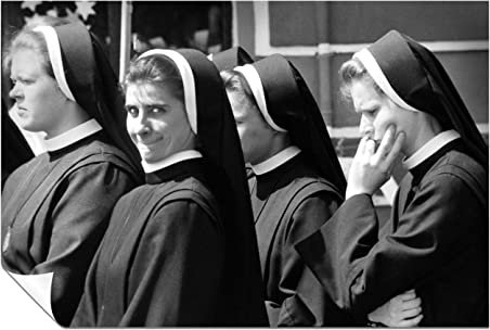 Panther Print Fine Art Prints Poster, Schwarz-Weiß, Grinning Nonne, künstlerisch, ungerahmt, Bilder für Zuhause, Wände, Schlafzimmer, Wohnzimmer und Badezimmer, 91 x 61 cm