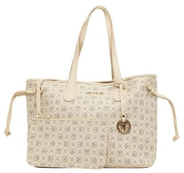 Carlo Colucci Shopper mit Logoprint Creme OS
