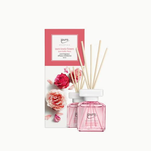 ipuro - erfrischender ipuro lovely flowers Raumduft - dezenter Raumerfrischer mit frischen & blumigen Noten - stilvoller Lufterfrischer in der Wohnung für ein puristisches Dufterlebnis 50 ml