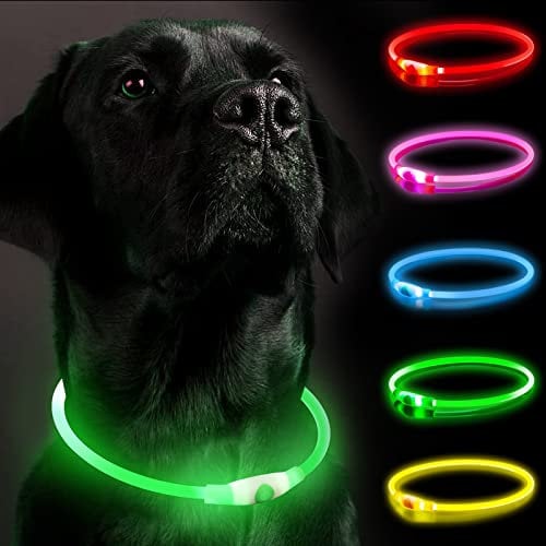 SerDa-Run Leuchthalsband Hund, LED Halsband für Hunde, Einstellbare Größe, DREI Lichtmodi, Sicherheit für Ihren Hund in der Nacht