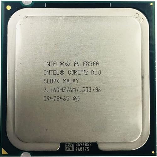 Hegem Intel Core 2 Duo E8500 3.1 GHz Procesador de CPU de Doble núcleo 6M 65W LGA 775 SIN Ventilador