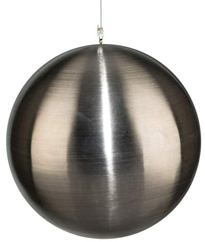 naninoa Edelstahl-Kugel HÄNGER matt gebürstet ca.10cm mit Aufhängung. Dekokugel. Christbaumkugel. Christbaumschmuck.