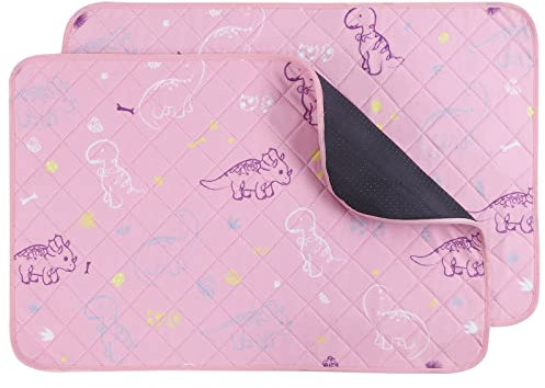 IEUUMLER Lot de 2 Tapis Educateur pour Chien, Lavable Réutilisables et Super Absorbanttapis Pee Pad, Anti-fuites Apprentissage propreté pour Chiot FC013 (Rose,60*45CM)