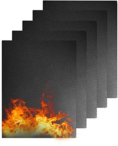 BBQ Grillmatte für Gasgril, Antihaft Grillmatten Teflon Backmatte Wiederverwendbar Backmatten Grillplatte für Gasgrill und Holzkohle, Elektronischen Grill, Backofe, Hitzebeständig