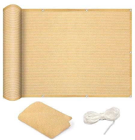 Shade Sails 1.5 x 2.2 m Weather Resistant Durable Perfect Garden Sun Sail Pergola Covers with 4 Ropes for Terrace, Balcony, Pool & Garden, Sand yellow