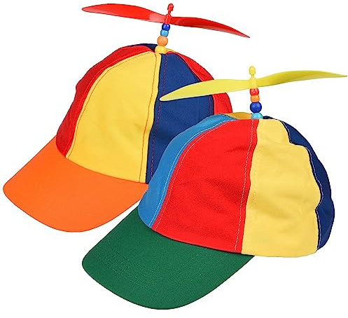 MFUOE 2 Pieces Propeller Hat Halloween Helicopter Hat Creative Baseball Cap Funny Sun Hat for Halloween Christmas Costume Party Accessories