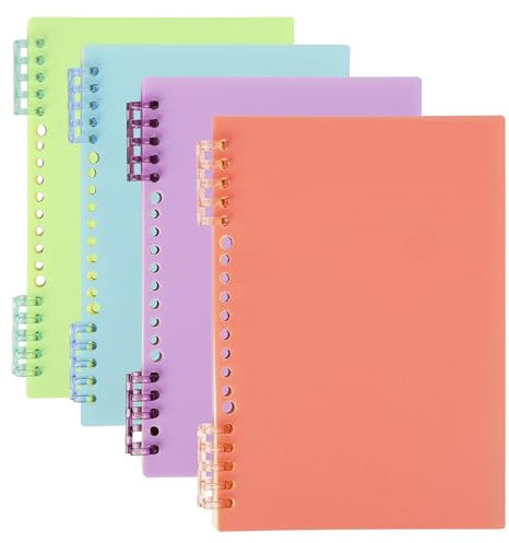 Kurtzy Spiral-Notizbuch A5 Ringbuch in Verschiedenen Farben (4er-Pack) - Spiralbindung, Notizbuch A5 Liniert 60 Blatt/120 Seiten - 80 g/m² Dickes Collegeblock Liniert - Büro-/Schulheft