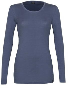 Dilling Damen Langarmshirt aus Merinowolle Donnerblau 38