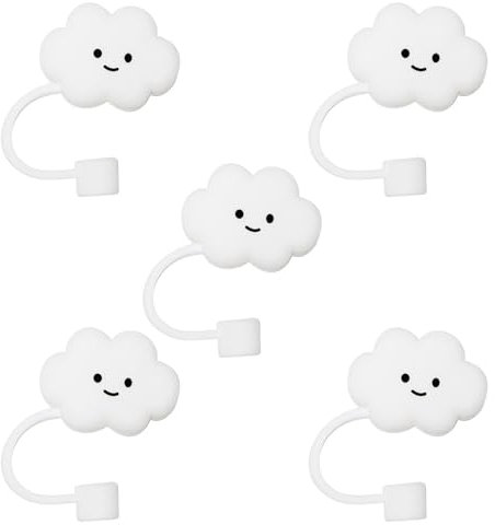 Stück Strohhüllen Cloud Strohhülle Cloud Cloud Straw Toppe Traw Covers Cap Cloud für wiederverwendbare Cloud-Form-Strohschutz Geruchsvernichter Kaufen (White, One Size)