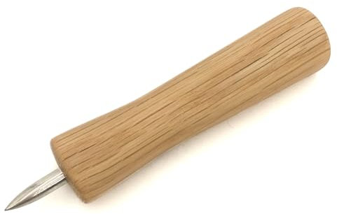 KokosnussEisen ® - Dosenlocher Edelstahl 5 mm mit Holzgriff (Eichenholz) - Made in Germany