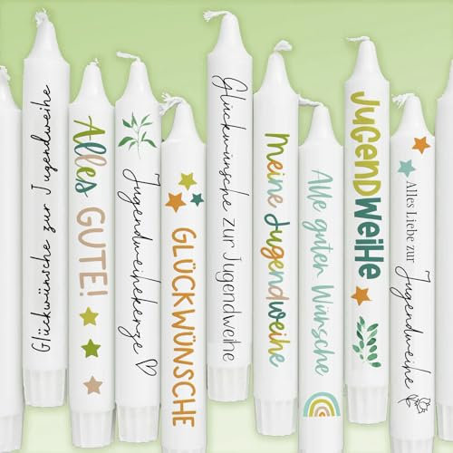 A4 Profiqualität Kerzenfolie,Kerzentattoos Jugendweihe,2 Stück Kerzen Aufkleber Kerzentattoo,Wasserschiebefolie Kerzen,Jugendweihe Stabkerzen,Wasserschiebefolie,diy tattoo kerzen set,Kerzenstickers(E)