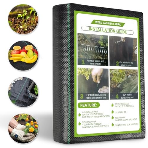 Ledeak Telo Pacciamatura Anti Erbacce 100g/m², Telo per Pacciamatura Permeabile all'Acqua Resistente Strappo, Durevole Elevata Resistenza UV Telo Anti Erbacce per Orto Giardini Cortili (2 M x 10 M)