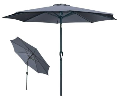 Meublorama Parasol inclinable rond gris anthracite diamètre 300cm