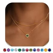 TINGN Kette Damen, Kette Gold, Halskette Damen, Choker Kette Damen, Goldkette Damen, Goldene Kette Damen, Gold Kette Frauen, Geschenke für Frauen, Frauen Geschenke Zum Geburtstag Geburtsstein Kette