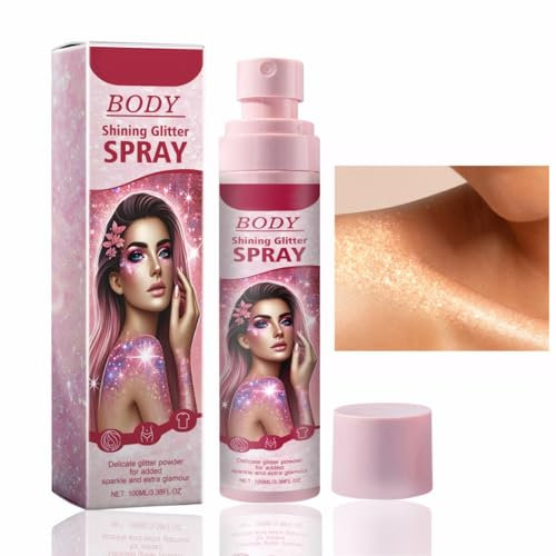 VEROA 100Ml Body & Face Glitter Spray - Quick Drying, Waterproof, Hypoallergenic - Holographic Glitter for Prom, Carnival, Stage - Use on Skin, Face, Hair, Clothes