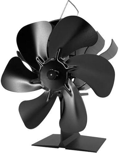 YAZIONG Ventilateur Poele à Bois 6 Pales avec Thermomètre, Ventilateur de Cheminée Alimenté Par la Chaleur pour Poêle à Bois/Cheminée/Gaz/Bûche (HL-500P3)
