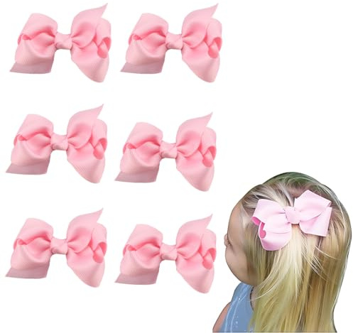 LAKJUOZ 6 Stück 8 Cm Schleifen Für Mädchen Haarschleifen Mädchen Krokodilklemmen Haar Accessoires Für Babys Kinder Kleinkinder Jugendliche Geschenk