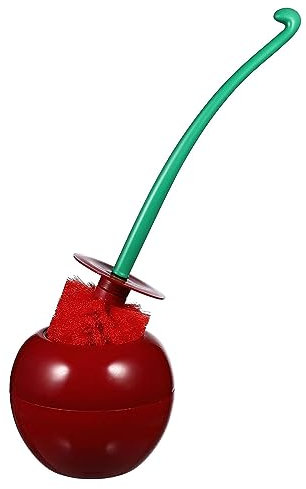 INFJMH Bagno Scopino e Supporto per WC a Forma di Ciliegia Scopino Creativo con Set di Supporti Scopino per WC di Dimensioni compatte per la Pulizia della Toilette del Bagno spazzolone WC