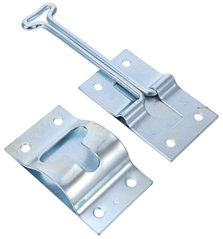iplusmile Allacciare Gancio per Finestra Gancio blocca zanzariere Gancio per Porte Interne Supporto Porta Camper Gancio Fisso zincato Serratura Chiusura a T Presa d'ingresso Acciaio Silver