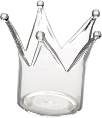 BUGUUYO Krone Teelichthalter 3 Stk Kronenverzierung Bürodeko Büro Dekoration Hausdeko Teelicht Säulenkerzenständer Kronenleuchter Szenenlayout-requisite Glas Mit Hohem Borosilikatgehalt Transparent