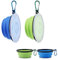 2Pcs Collapsible Dog Travel Bowl with Lid 450ML Portable Pet Feeding Watering Travel Bowl Foldable Silicone Pet Bowl for Small Pets Dogs Cats Travel Camping Walking