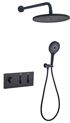 Système de douche, ensembles de robinets de douche muraux complets pour salle de bain avec pomme de douche à effet pluie et pomme de douche à main, ensembles de pomme de douche pour salle de bain,