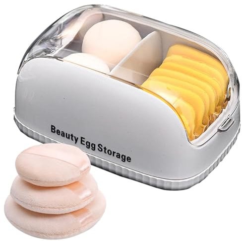 Makeup Sponge Holder, Portable Dustproof Beauty Blenders Case Powder Puff Organizer Storage Box Multifunctional Beauty Tools for All Sponges Sanitary Reuse Easy to Carry