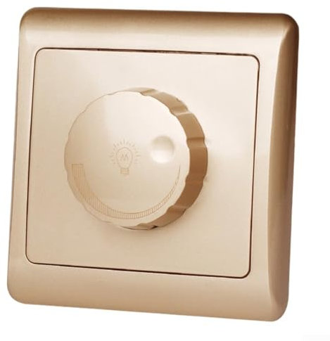Dimmer Switch, LED Dimmer Switch For Dimmable LED/Halogen/Incandescent Lights Trailing Edge Dimmer Switches Rotary Push On/Off(Gold)