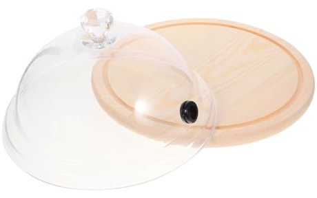 NAMOARLY Räucherkuppel Satz 26cm Wiederverwendbar Transparente Rauchglocke Mit Holzsockel Für Fleisch Käse Und Dessert