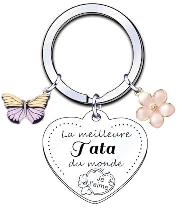 LUODAN Cadeau Tata Porte-clés Cadeaux Tata, fête des mères,Femmes au foyer,Cadeaux d'anniversaire,Cadeau Noël anniversaire (5)