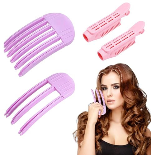 Fhioevt Lot de 4 Pince à Cheveux pour Rehausser Les Racines pinces à cheveux volumineuses, Pince Volumisante à Cheveux pour Frange Moelleuse Clip de Volume Cheveux Instantané Outils De Coiff