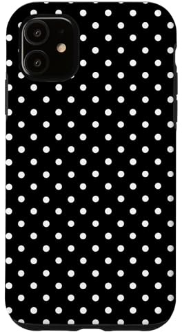 Hülle für iPhone 11 Polka Dot Muster Schwarz Weiß Für Frauen Mädchen Polka Dots