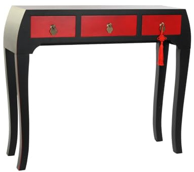 AlexandreHouse Console Sapin MDF 96 x 27 x 80 cm Rouge