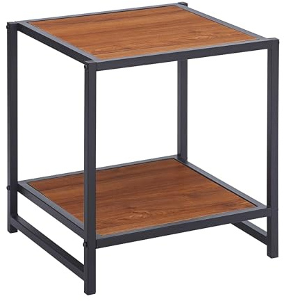 Emob Marek Beistelltisch - 48x44x50cm - schwarzes Metall/Walnuss